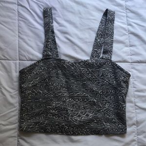Brandy Melville Grey and White Crop Top